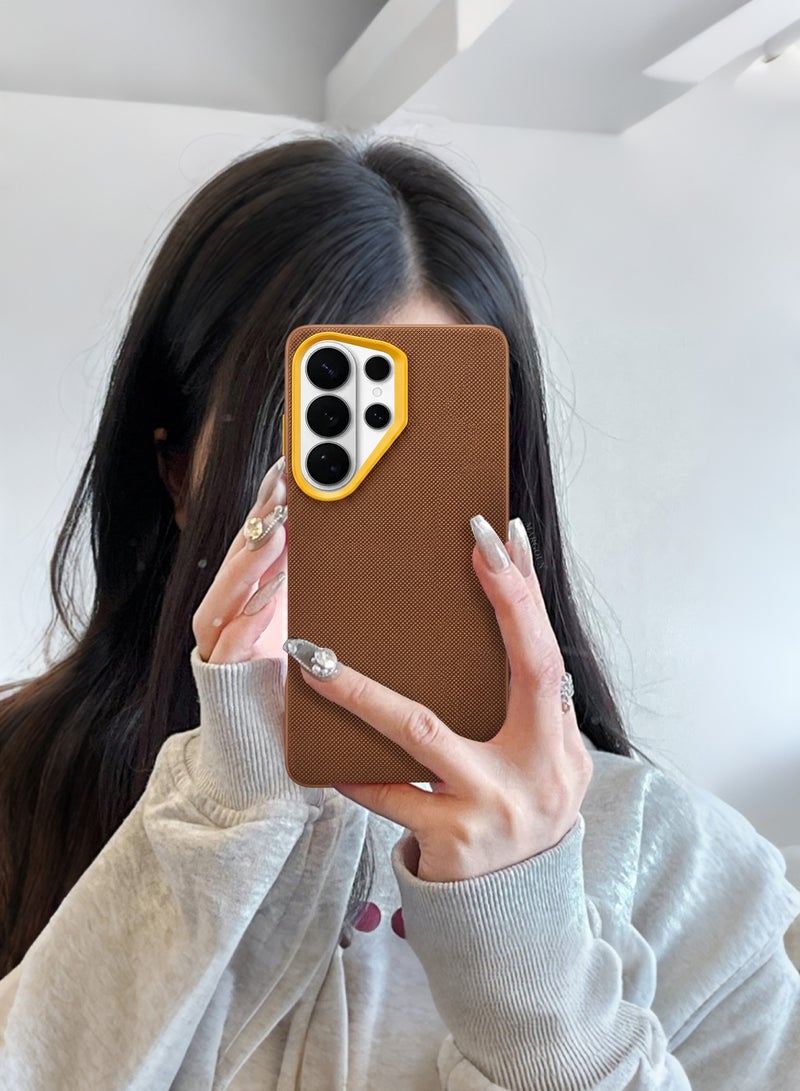 CATANES Samsung Galaxy S26 Ultra 2 Pack Vegan Leather Case - 1 Cover with 1 Privacy Screen Protector  Slim Fit - Raised Edges for Camera and Screen Protection - Light Brown - Image 4